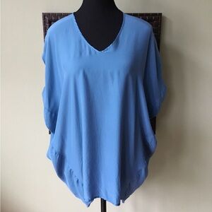 Vince 100% Silk Drapey Dolman Sleeve Cocoon Style V-Neck Top